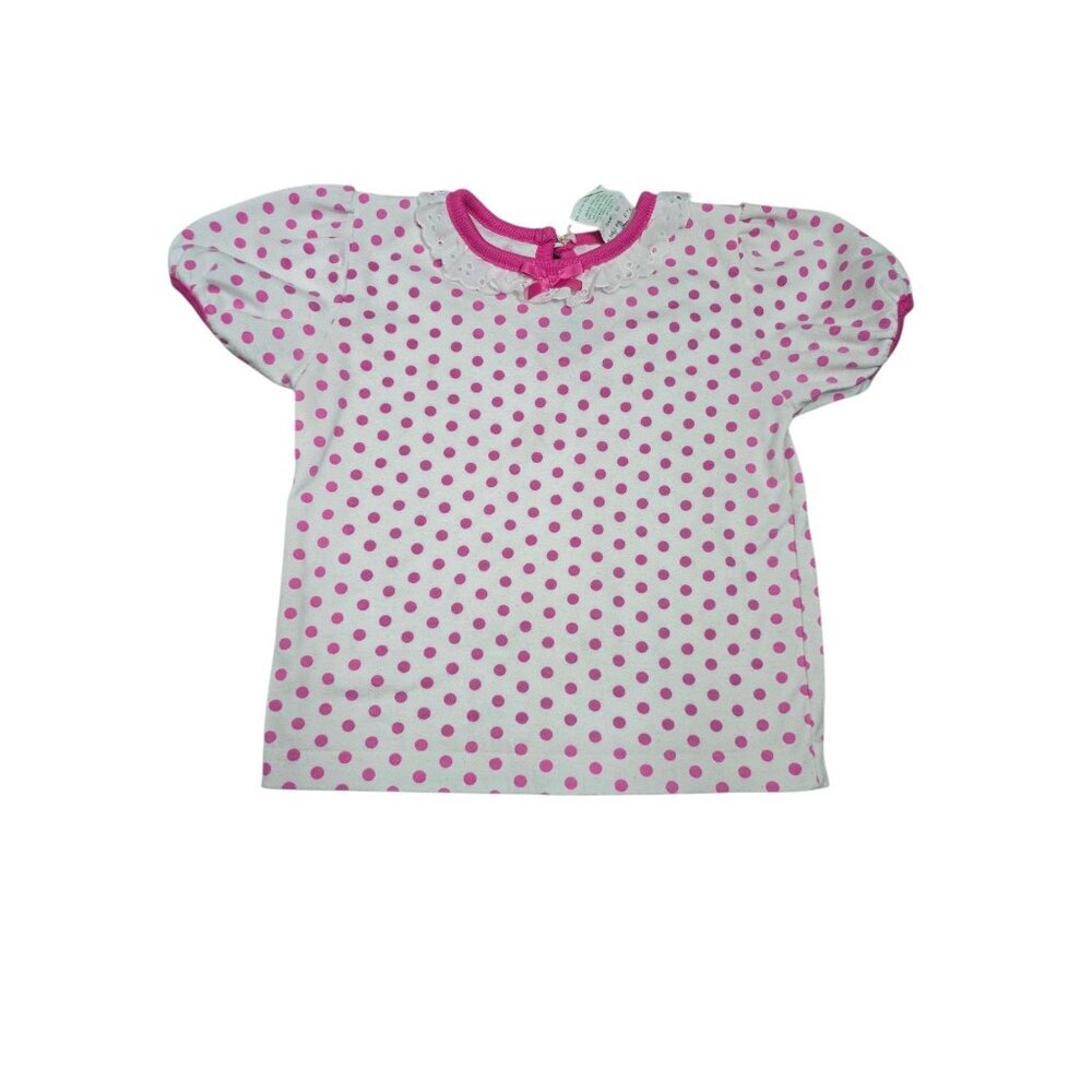 Vintage 90s Health-tex Pink Polka Dot Shirt